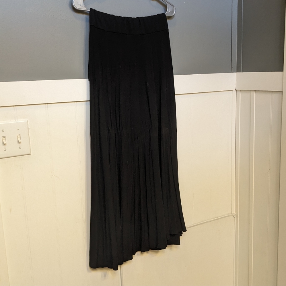 Black Fold Over Maxi Skirt MEDIUM